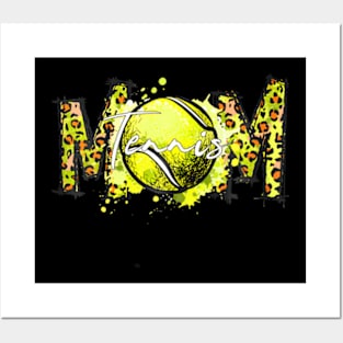 Mothers Day Tennis Mom Leopard Game Day Vibes Mom Posters and Art